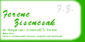 ferenc zisencsak business card